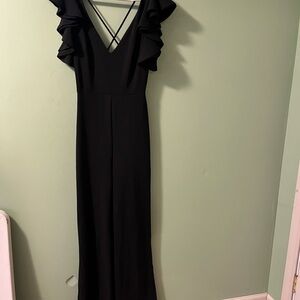 Windsor Black Backless Ruffle Dress